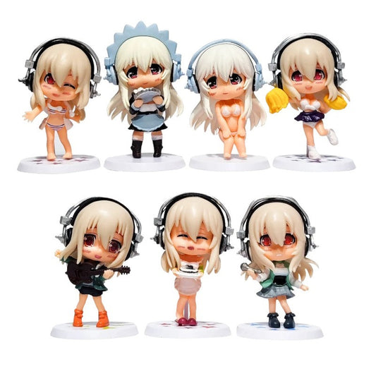 Figuras (Set x7) SoniAni: Super Sonico The Animation - Chibi 8,5cm