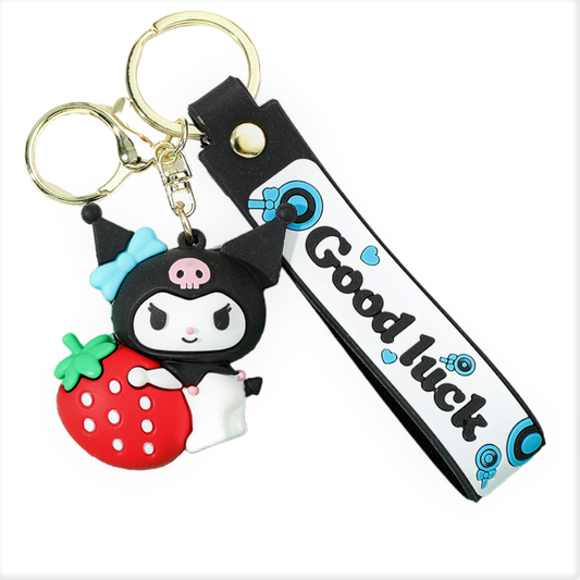 Llavero Goma 3D Sanrio Kuromi frutilla