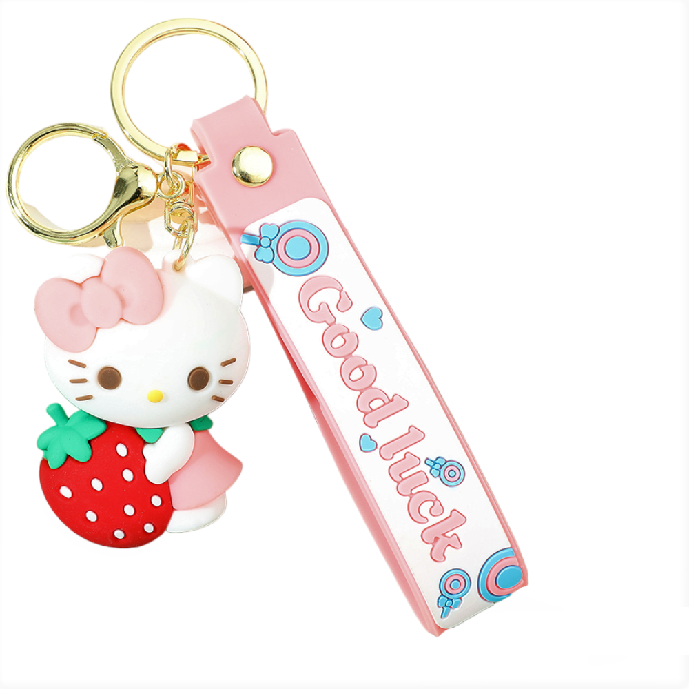 Llavero Goma 3D Sanrio Kitty Frutilla