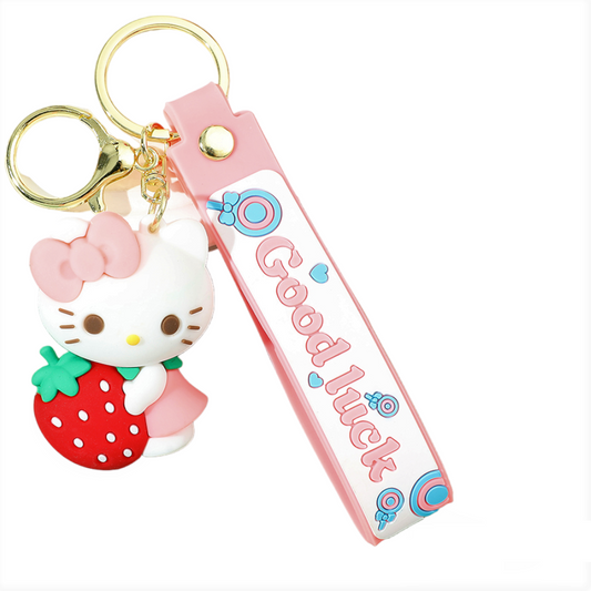 Llavero Goma 3D Sanrio Kitty Frutilla