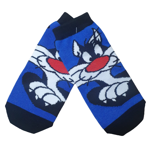 Medias Soquete Silvestre y Piolin Silvestre Fondo Azul