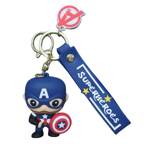 Llavero Goma 3D Avengers - Capitan America - Con escudo
