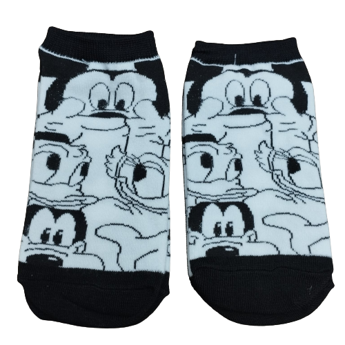 Medias Soquetes Mickey & sus amigos (Blanco y negro)