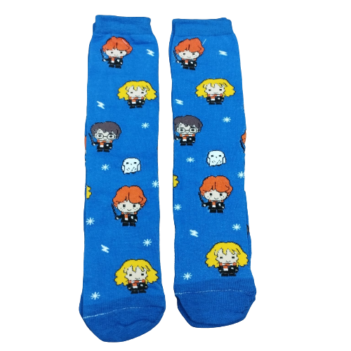 Medias 3/4 Harry Potther - Persojanes chiquitos (Fondo azul)