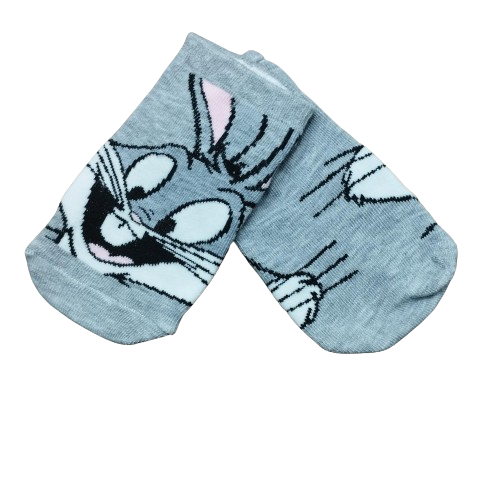Medias Soquetes Looney Tunes - Bugs Bunny - Talle niño (fondo gris)
