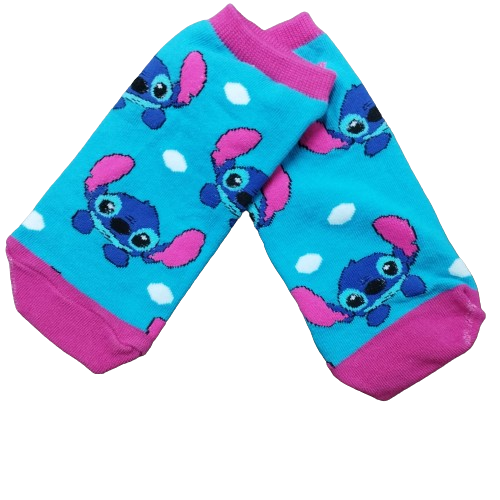 Medias Soquetes Lilo & Stitch - Stitch (fondo celeste)