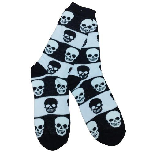 Medias 3/4 Calaveras - Lineas gruesas (blanco y negro)