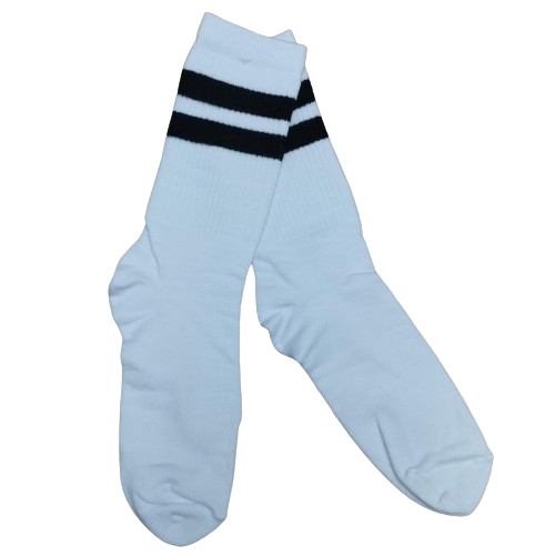 Medias 3/4 Blancas con dos rayas negras