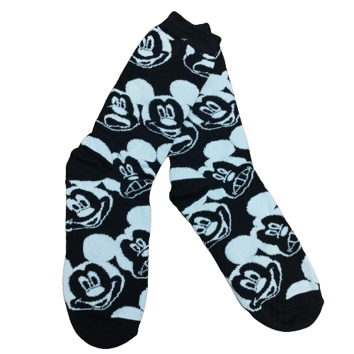 Medias 3/4 Mickey Mouse - Caras grandes (fondo negro)