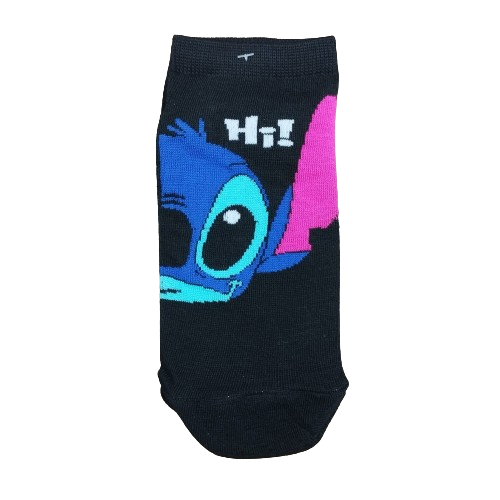 Medias Soquetes Lilo & Stitch - Stitch Hi! (fondo negro)
