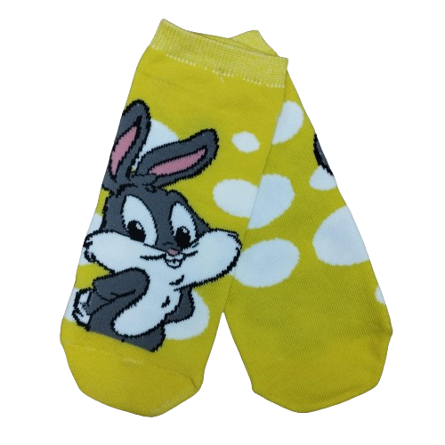 Medias Soquetes Looney Tunes - Mini Bugs Bunny (Amarilla con Lunares)
