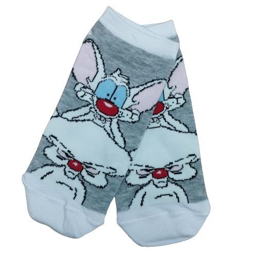 Medias Soquetes Pinky & Cerebro - Pinky y Cerebro (Fondo Gris)