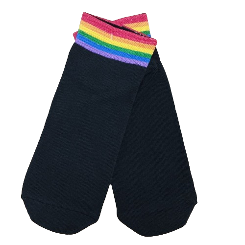 Medias Soquetes Negras con Arcoiris