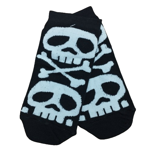 Medias Soquetes Calaveras (Fondo Negro)