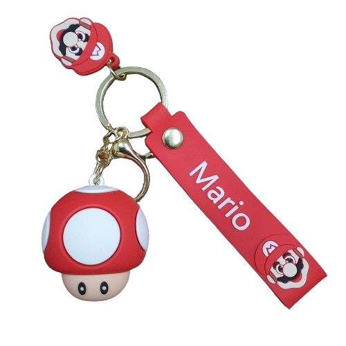 Llavero Goma 3D Super Mario Bros - Hongo Rojo