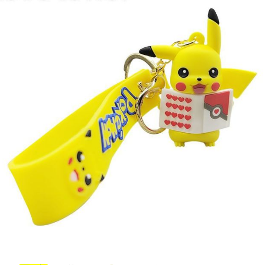 Llavero Goma 3D Pokemon Pikachu Cartel