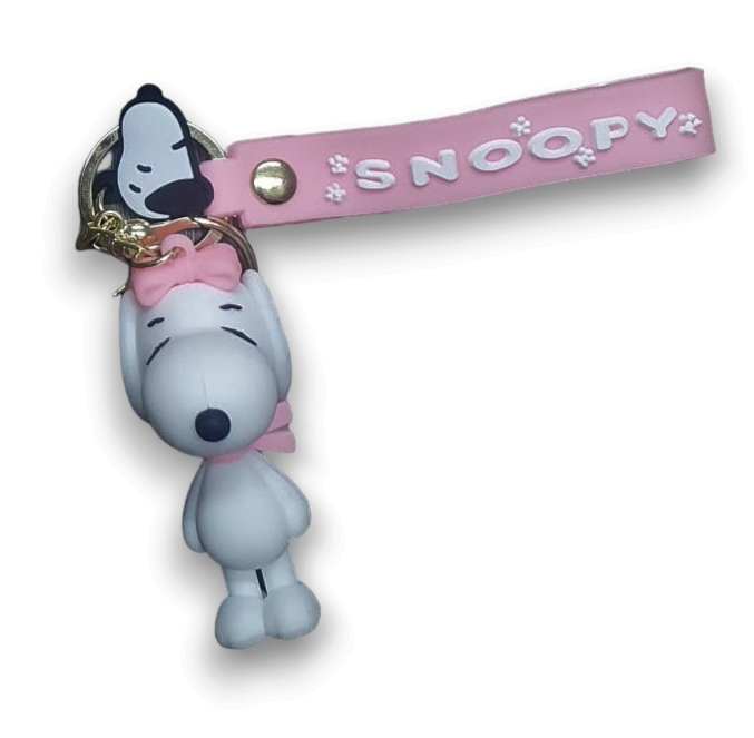 Llavero Goma 3D Snoopy moño rosa