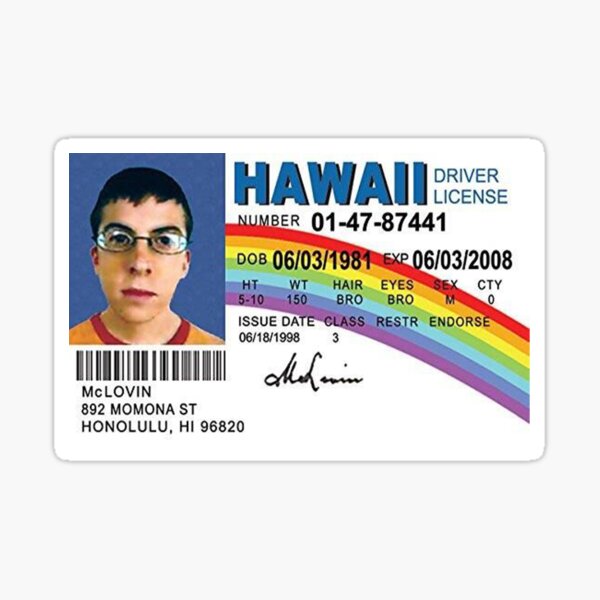 Credencial - Superbad - Licencia de Conducir Mclovin